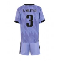 Real Madrid Eder Militao #3 Udebanesæt Børn 2022-23 Kortærmet (+ Korte bukser)